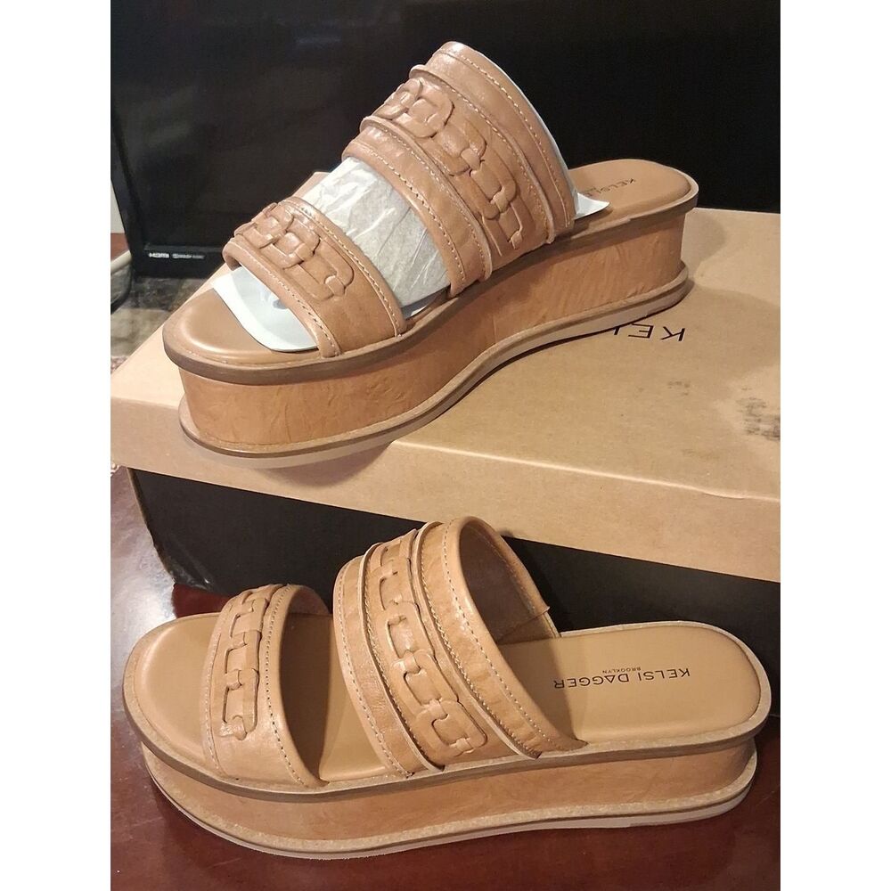 KELSI DAGGER BROOKLYN DRIFTWV VEGAN LEATHER SANDELS 8.5M NEW IN BOX